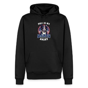Dart Das ist mein Darts Outfit - Männer Premium Bio Hoodie - Schwarz - Vorne - Nico (187cm)