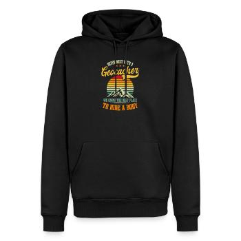Geocaching kennt den besten Ort, um den Körper zu verstecken - Männer Premium Bio Hoodie - Schwarz - Vorne - Nico (187cm)