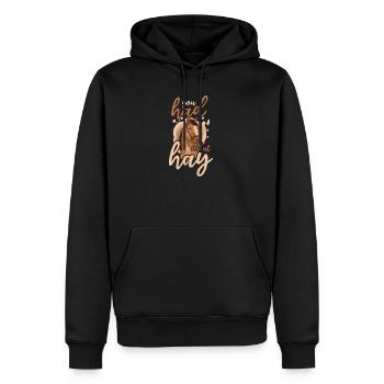 Pferdeliebhaber Hatte Mich Bei Heu - Männer Premium Bio Hoodie - Schwarz - Vorne - Nico (187cm)