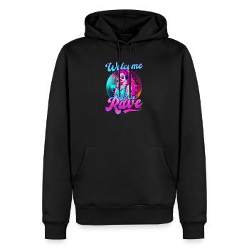 Edm Rave Welcome To Rave - Men’s Premium Organic Hoodie - black - Front - Nico (187cm)
