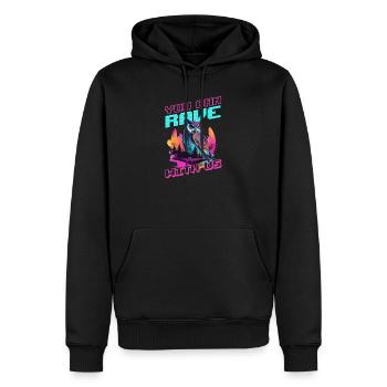 Edm Rave You Can Rave Owl - Men’s Premium Organic Hoodie - black - Front - Nico (187cm)
