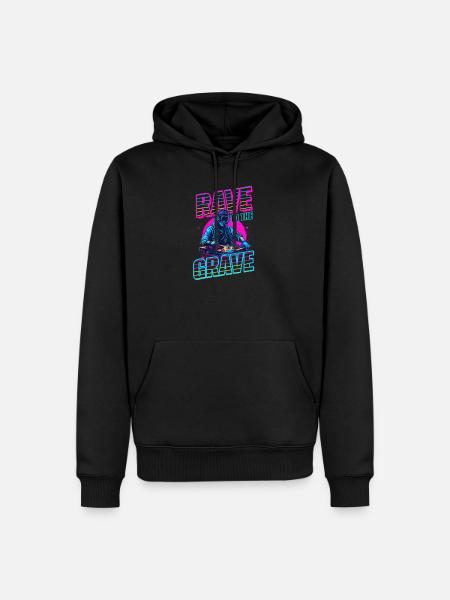 Edm Rave Rave To The Grave - Sweat à capuche Premium bio Homme - noir