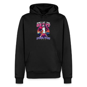 Joueur de tennis Ne laissez pas la jupe vous tromper - Sweat à capuche Premium bio Homme - noir - Devant - Nico (187cm)