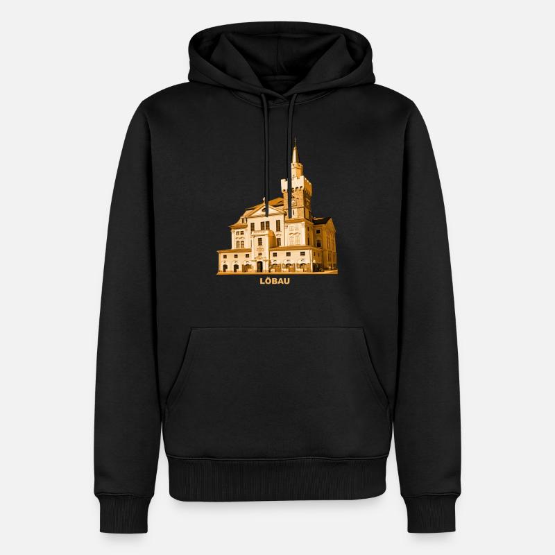 Löbau Rathaus Oberlausitz Görlitz Sachsen - Sweat à capuche Premium bio Homme - noir