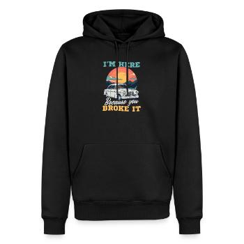 Automechaniker hier, weil du es kaputt gemacht hast - Männer Premium Bio Hoodie - Schwarz - Vorne - Nico (187cm)