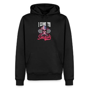 Badmintonspieler, den ich kam, um die amerikanische Flagge zu zertrümmern - Männer Premium Bio Hoodie - Schwarz - Vorne - Nico (187cm)