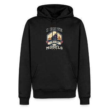 Modelleisenbahn hat eine Vorliebe für Modelle - Männer Premium Bio Hoodie - Schwarz - Vorne - Nico (187cm)
