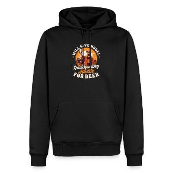 Modelleisenbahn Geben Sie Ratschläge für Bier - Männer Premium Bio Hoodie - Schwarz - Vorne - Nico (187cm)