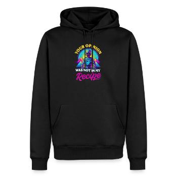 Kochmesser-Meinung nicht im Rezept - Männer Premium Bio Hoodie - Schwarz - Vorne - Nico (187cm)