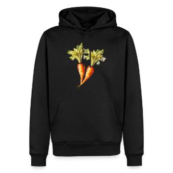 Carottes 2 - Sweat à capuche Premium bio Homme - noir - Devant - Nico (187cm)