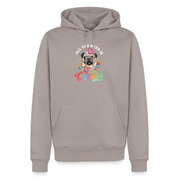 Le besoin du vendeur de crème glacée est de la crème glacée - Sweat à capuche Premium bio Homme - taupe - Devant - Nico (187cm)