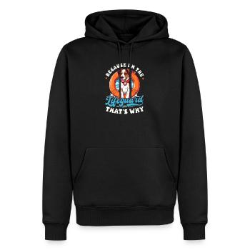 Sauveteur parce que je suis le sauveteur - Sweat à capuche Premium bio Homme - noir - Devant - Nico (187cm)
