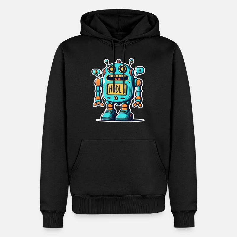 robot bitcoin - Sweat à capuche Premium bio Homme - noir