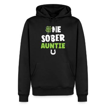 One sober auntie funny st patrick's day 2024 beer - Sweat à capuche Premium bio Homme - noir - Devant - Nico (187cm)