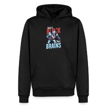 Le football d’Halloween bloquera pour les cerveaux - Sweat à capuche Premium bio Homme - noir - Devant - Nico (187cm)