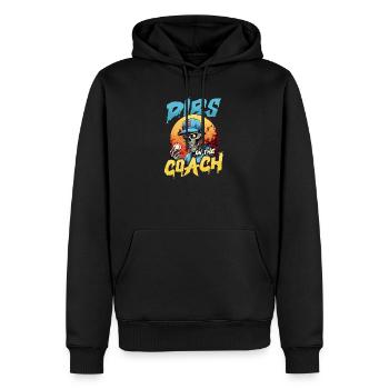 L’entraîneur d’Halloween Dibs sur Zombie Coach Baseball - Sweat à capuche Premium bio Homme - noir - Devant - Nico (187cm)
