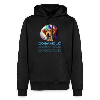 Dogaholic T-shirt Statement Tshirt für Hundefans - Männer Premium Bio Hoodie - Schwarz - Vorne - Nico (187cm)