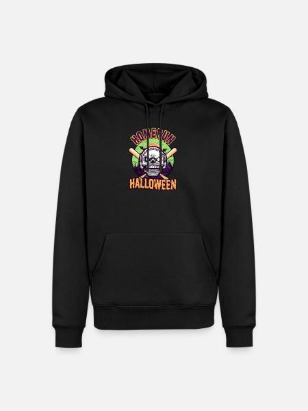 Baseball Halloween Homerun Baseball Skull - Men’s Premium Organic Hoodie - black