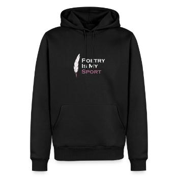 La poésie est mon romancier sportif Écrivain - Sweat à capuche Premium bio Homme - noir - Devant - Nico (187cm)