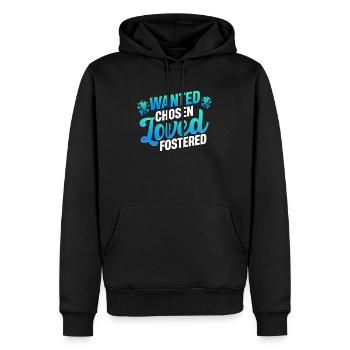Gesucht Auserwählt Geliebt Adoptiert Pflegekind - Männer Premium Bio Hoodie - Schwarz - Vorne - Nico (187cm)