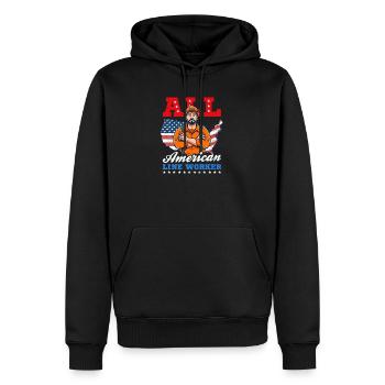 Poteau de monteur de lignes All American Line Worker - Sweat à capuche Premium bio Homme - noir - Devant - Nico (187cm)