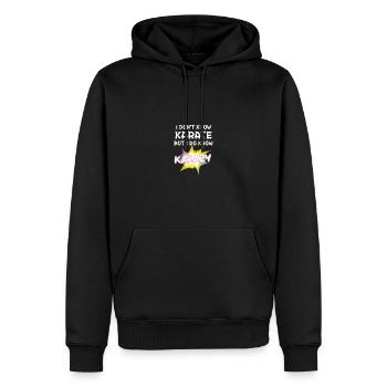 Ich Kenne Karate Nicht, Aber Ich Kenne Karazy - Männer Premium Bio Hoodie - Schwarz - Vorne - Nico (187cm)