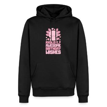Axolotl Geburtstagsfeier - Männer Premium Bio Hoodie - Schwarz - Vorne - Nico (187cm)