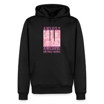Axolotl Geburtstagsfeier - Männer Premium Bio Hoodie - Schwarz - Vorne - Nico (187cm)