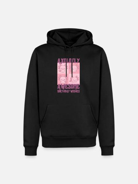 Axolotl Birthday Party - Men’s Premium Organic Hoodie - black