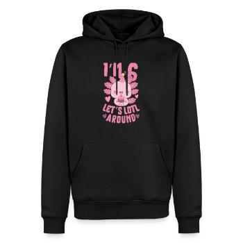 Axolotl Geburtstagsfeier - Männer Premium Bio Hoodie - Schwarz - Vorne - Nico (187cm)