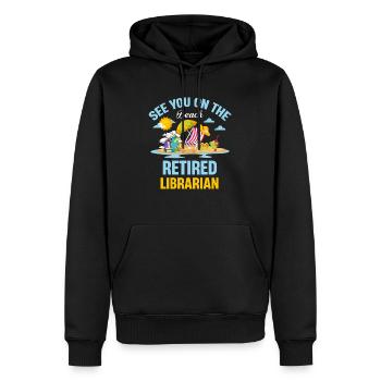 Rendez-vous sur la plage Bibliothécaire dans le - Sweat à capuche Premium bio Homme - noir - Devant - Nico (187cm)