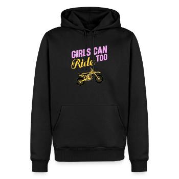 Les filles peuvent également faire du vélo de sport - Sweat à capuche Premium bio Homme - noir - Devant - Nico (187cm)