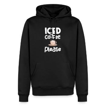 Iced Coffee Please Lovers Decaffeinated - Men’s Premium Organic Hoodie - black - Front - Nico (187cm)