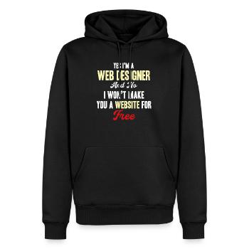 Ja, Ich Bin Ein Webdesigner, Nein, Ich Werde - Männer Premium Bio Hoodie - Schwarz - Vorne - Nico (187cm)