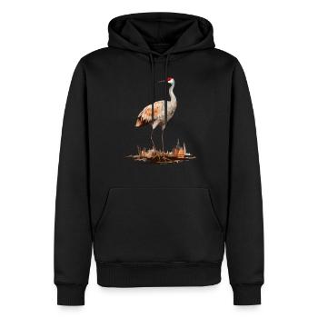 Grue du Canada Grue du Canada - Sweat à capuche Premium bio Homme - noir - Devant - Nico (187cm)