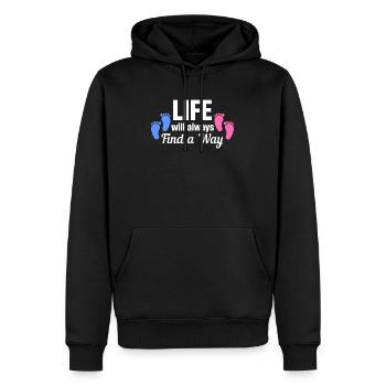 La vie trouvera toujours un moyen de faire une FIV papa - Sweat à capuche Premium bio Homme - noir - Devant - Nico (187cm)
