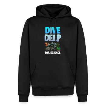 Dive deep into the science of a fun - Men’s Premium Organic Hoodie - black - Front - Nico (187cm)