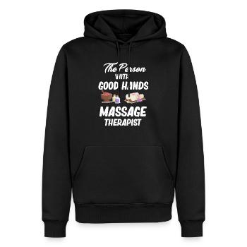 Die Person Mit Den Guten Händen Massagetherapeut - Männer Premium Bio Hoodie - Schwarz - Vorne - Nico (187cm)