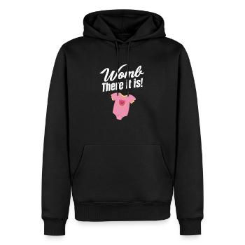 Gebärmutter, Da Ist Sie! Lustige Hebamme - Männer Premium Bio Hoodie - Schwarz - Vorne - Nico (187cm)