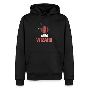 Yarn Wizard Stricken Häkeln Stricken Schneidern - Männer Premium Bio Hoodie - Schwarz - Vorne - Nico (187cm)
