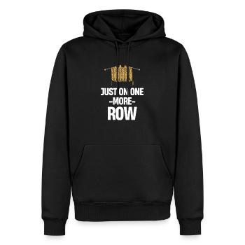 Plus qu’un rang : tricoter, crocheter, - Sweat à capuche Premium bio Homme - noir - Devant - Nico (187cm)