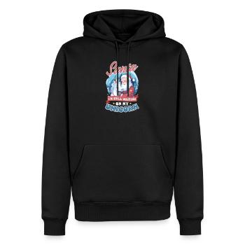 Weihnachten Einhorn Weihnachtsmann wartet immer noch auf Einhorn - Männer Premium Bio Hoodie - Schwarz - Vorne - Nico (187cm)