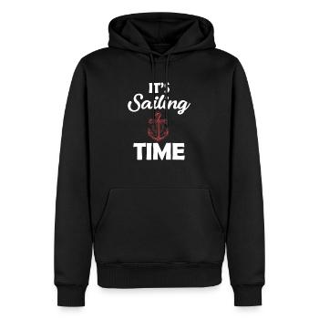 Es Ist Segelzeit Yachting Pontonboot Nauti Segler - Männer Premium Bio Hoodie - Schwarz - Vorne - Nico (187cm)