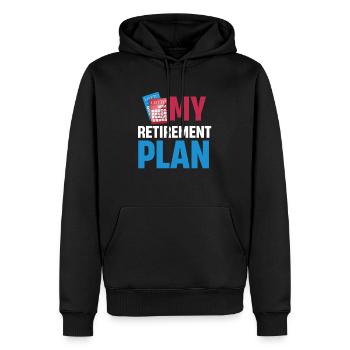 Ma retraite drôle joueur de loterie - Sweat à capuche Premium bio Homme - noir - Devant - Nico (187cm)