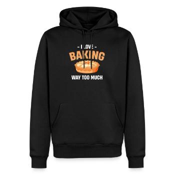 J’aime beaucoup trop cuisiner ! Pâtissier - Sweat à capuche Premium bio Homme - noir - Devant - Nico (187cm)
