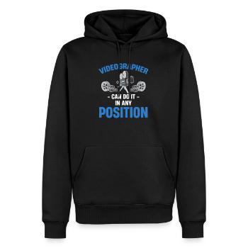 Videofilmer Können Es In Jeder Position Tun - Männer Premium Bio Hoodie - Schwarz - Vorne - Nico (187cm)