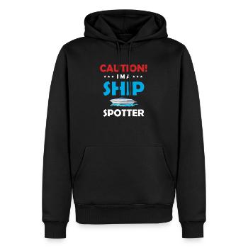 Prudence! Je suis observateur de navires, biologiste, - Sweat à capuche Premium bio Homme - noir - Devant - Nico (187cm)