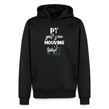 Pt Bringt Sie Zum Mooving Lustiger - Männer Premium Bio Hoodie - Schwarz - Vorne - Nico (187cm)