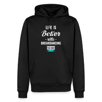 Das Leben Ist Besser Mit Der - Männer Premium Bio Hoodie - Schwarz - Vorne - Nico (187cm)