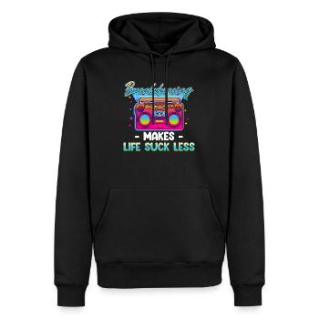 Breakdance Macht Das Leben Weniger Scheiße - Männer Premium Bio Hoodie - Schwarz - Vorne - Nico (187cm)